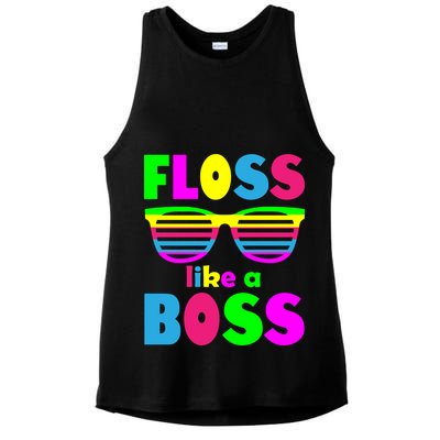 Floss Like A Boss 80's Style Retro Ladies PosiCharge Tri-Blend Wicking Tank