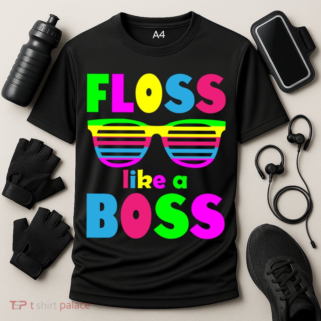 Floss Like A Boss 80's Style Retro Performance Shirt