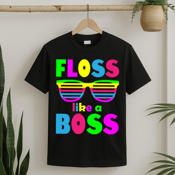 Floss Like A Boss 80's Style Retro T-Shirt