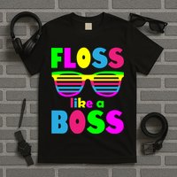 Floss Like A Boss 80's Style Retro T-Shirt