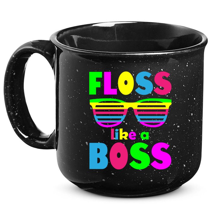 Floss Like A Boss 80's Style Retro 15oz Campfire Ceramic Mug