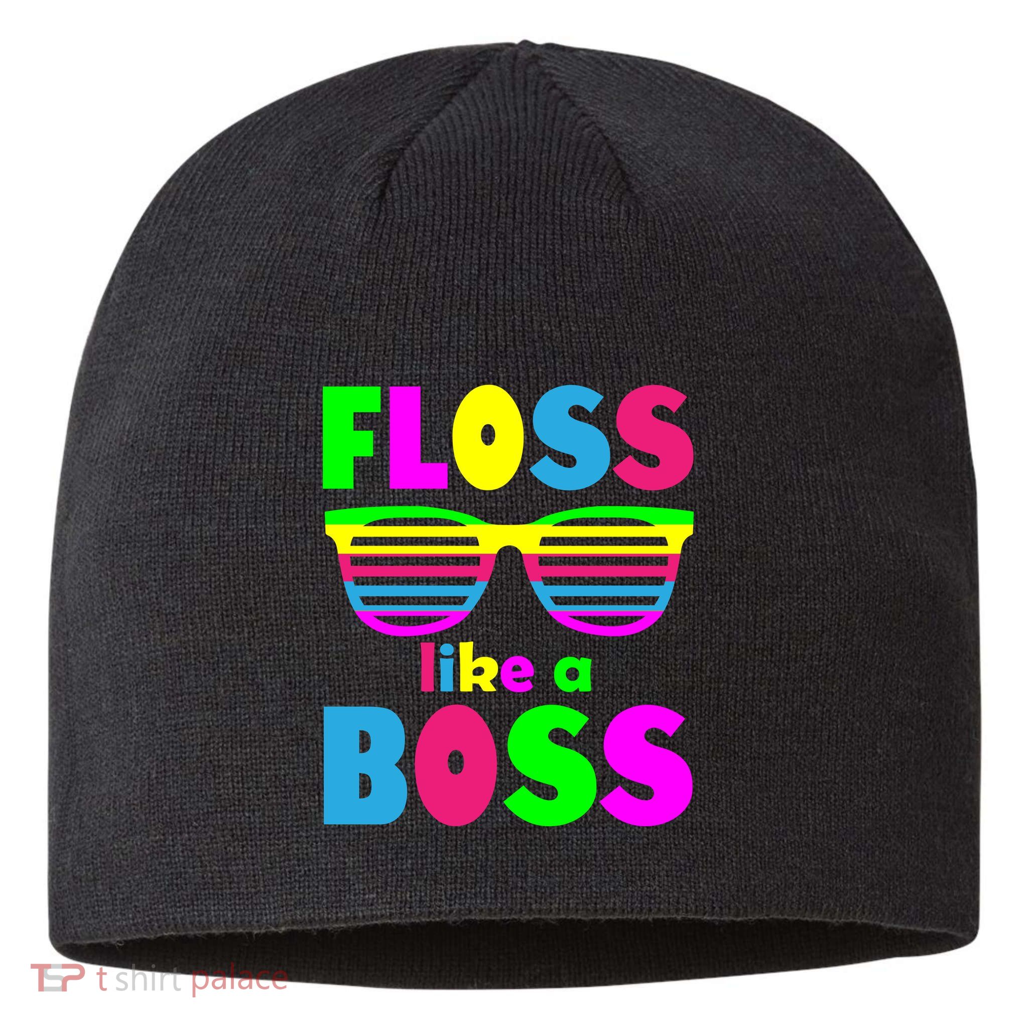 Floss Like A Boss 80's Style Retro Sustainable Beanie