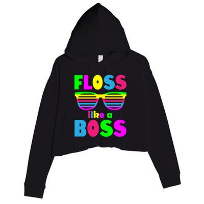 Floss Like A Boss 80's Style Retro Crop Fleece Hoodie