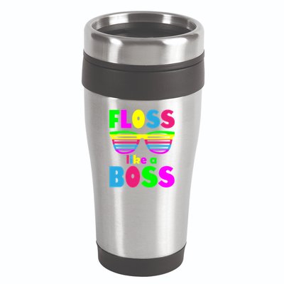 Floss Like A Boss 80's Style Retro 16oz Travel Tumbler