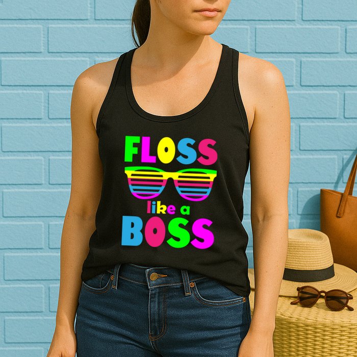 Floss Like A Boss 80's Style Retro Womens Tank Top
