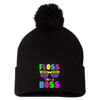 Floss Like A Boss 80's Style Retro Pom Pom 12in Knit Beanie