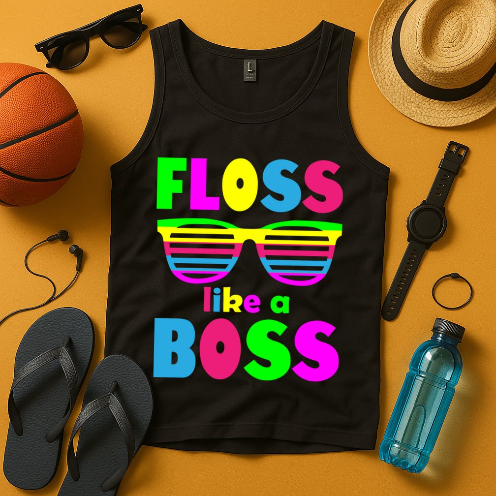 Floss Like A Boss 80's Style Retro Tank Top