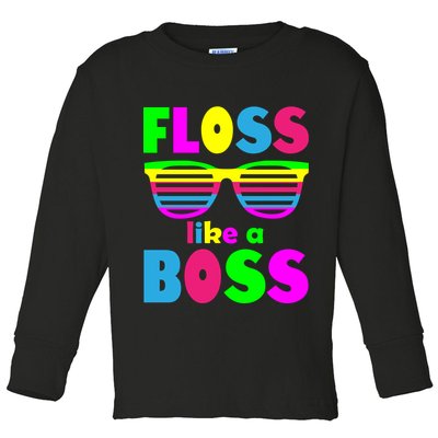 Floss Like A Boss 80's Style Retro Toddler Long Sleeve Shirt