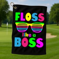 Floss Like A Boss 80's Style Retro Golf Towel