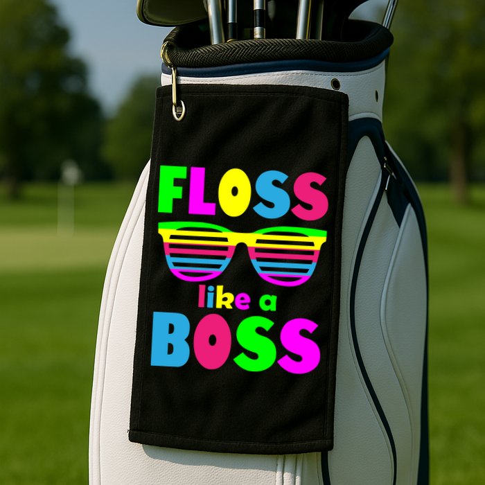 Floss Like A Boss 80's Style Retro Golf Towel