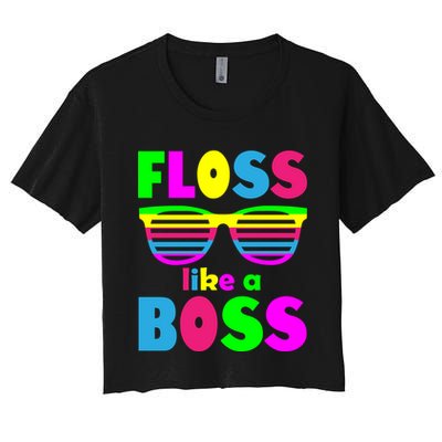 Floss Like A Boss 80's Style Retro Crop Top