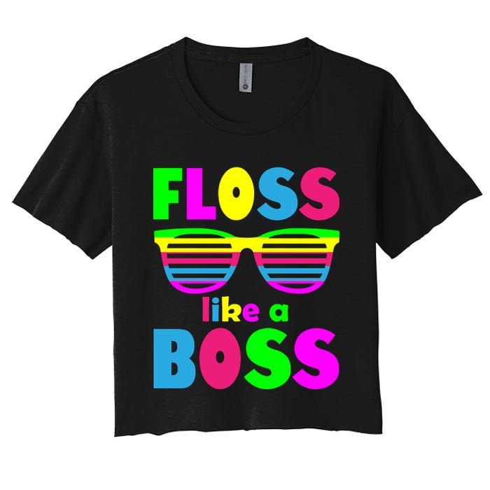 Floss Like A Boss 80's Style Retro Crop Top