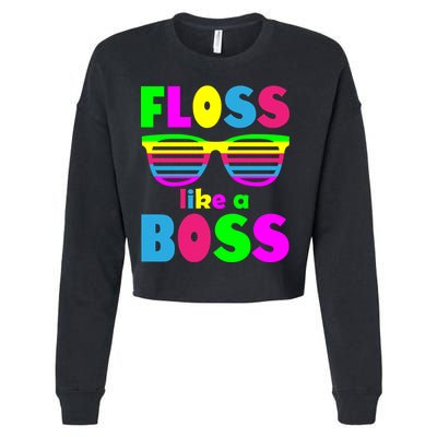 Floss Like A Boss 80's Style Retro Cropped Pullover Crew
