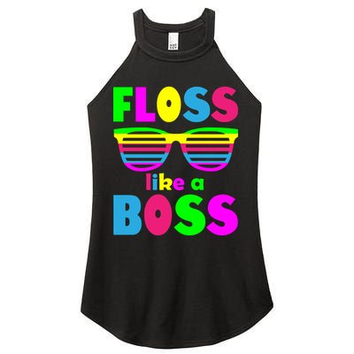 Floss Like A Boss 80's Style Retro Women's Perfect Tri Rocker Tank