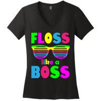 Floss Like A Boss 80's Style Retro Women's V-Neck T-Shirt