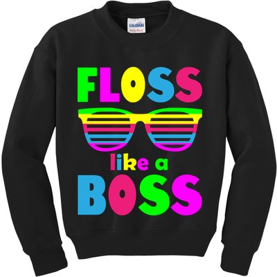 Floss Like A Boss 80's Style Retro Kids Sweatshirt