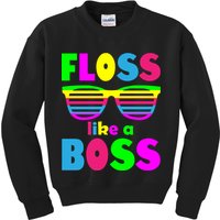 Floss Like A Boss 80's Style Retro Kids Sweatshirt
