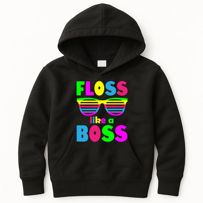 Floss Like A Boss 80's Style Retro Kids Hoodie
