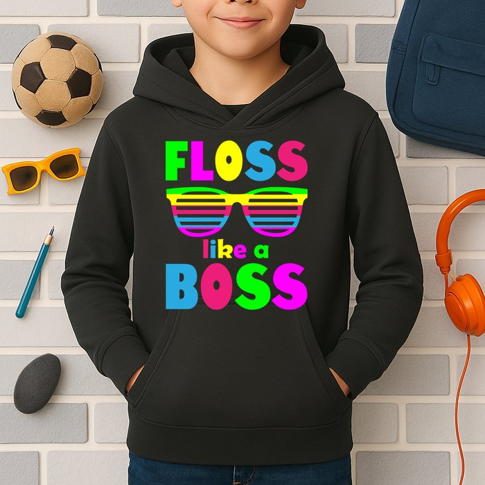 Floss Like A Boss 80's Style Retro Kids Hoodie