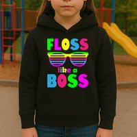 Floss Like A Boss 80's Style Retro Kids Hoodie