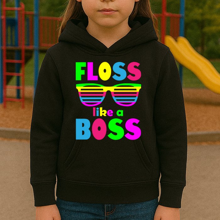 Floss Like A Boss 80's Style Retro Kids Hoodie