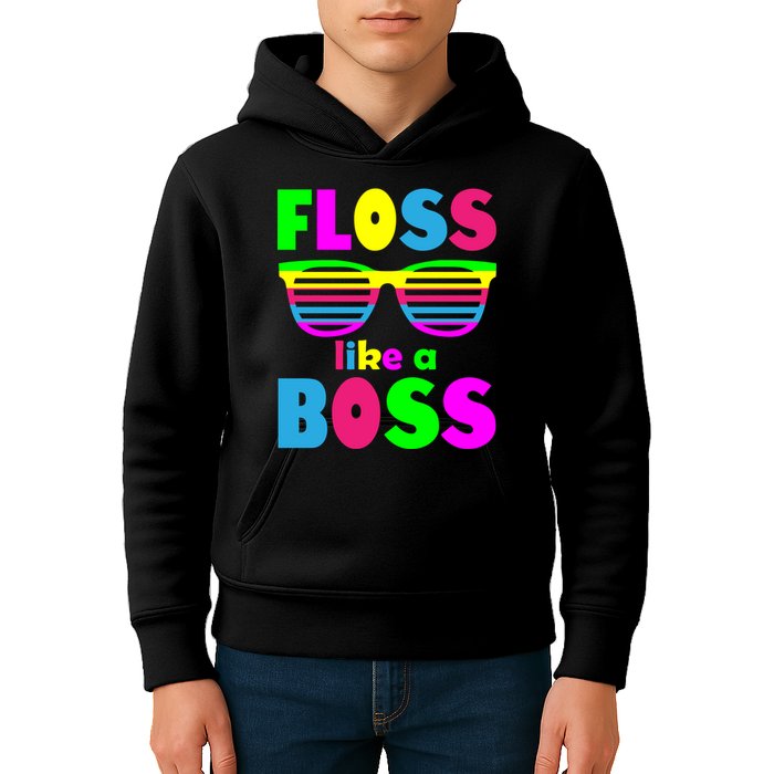 Floss Like A Boss 80's Style Retro Kids Hoodie