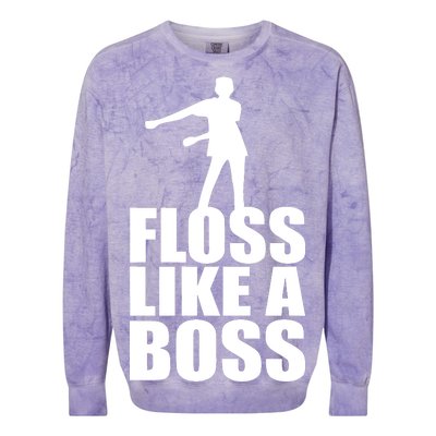 Floss Like A Boss Dance Logo Colorblast Crewneck Sweatshirt