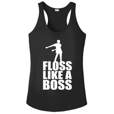 Floss Like A Boss Dance Logo Ladies PosiCharge Competitor Racerback Tank