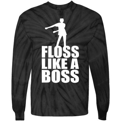 Floss Like A Boss Dance Logo Tie-Dye Long Sleeve Shirt