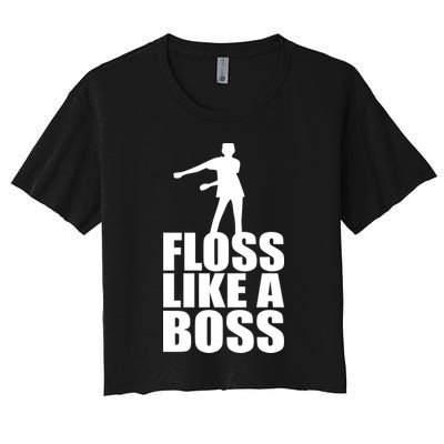 Floss Like A Boss Dance Logo Crop Top