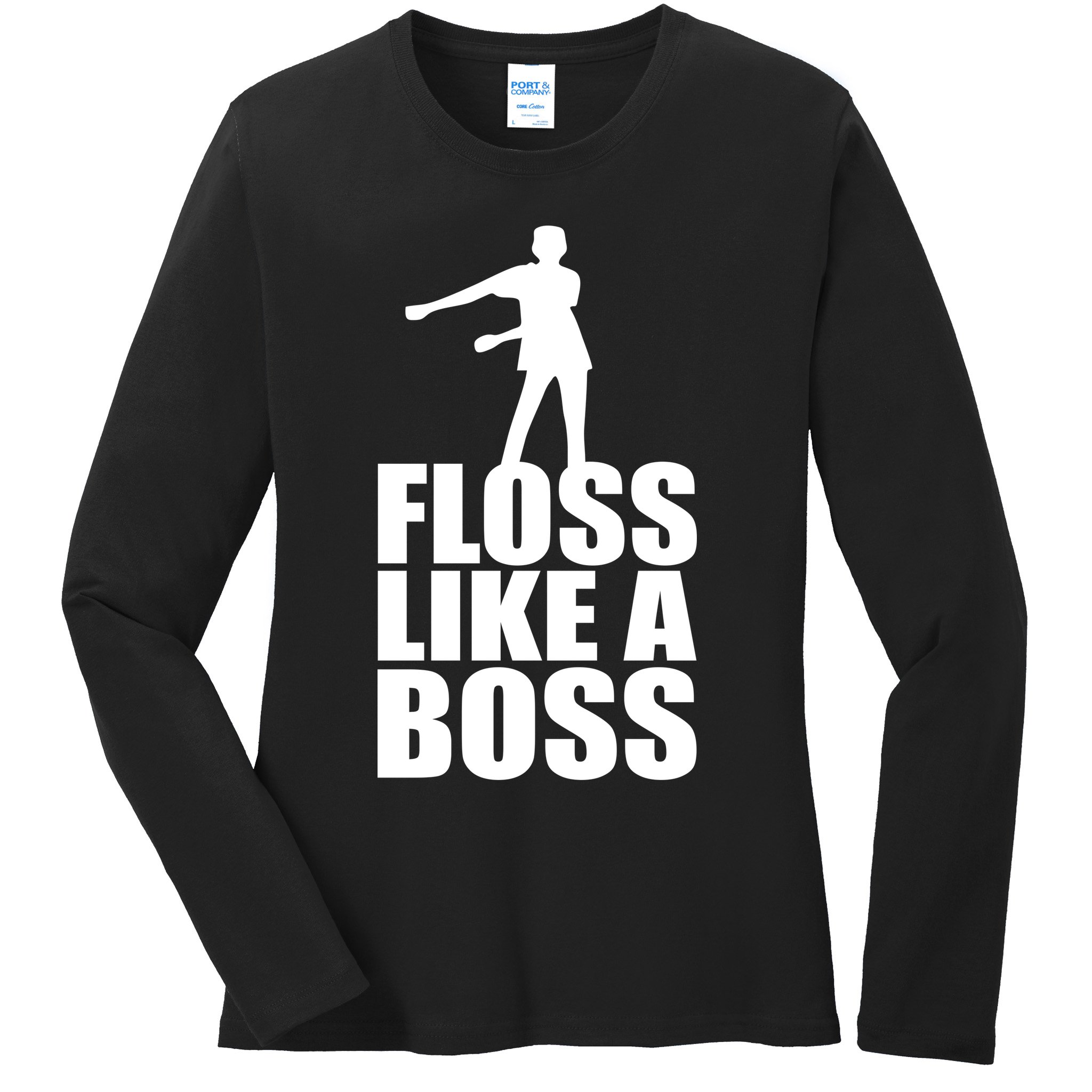 Floss Like A Boss Dance Logo Ladies Long Sleeve Shirt
