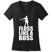 Floss Like A Boss Dance Logo Women's V-Neck T-Shirt