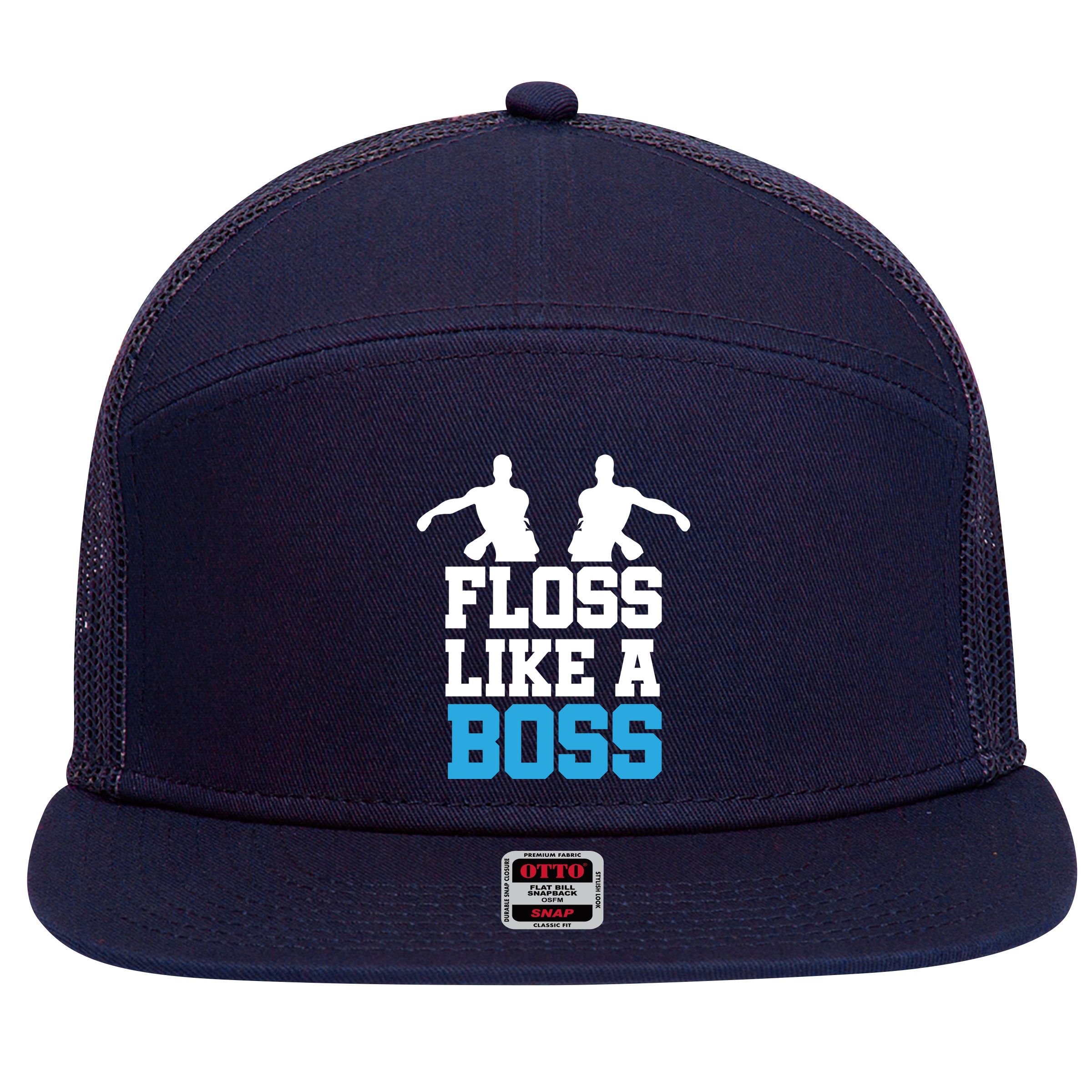 Floss Like a Boss Dance Move 7 Panel Mesh Trucker Snapback Hat