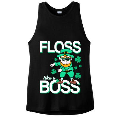 Floss Like A Boss Leprechaun Ladies PosiCharge Tri-Blend Wicking Tank