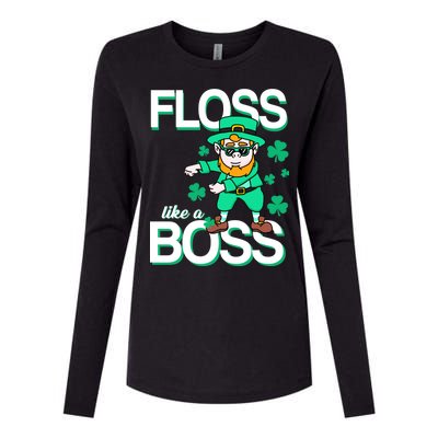 Floss Like A Boss Leprechaun Womens Cotton Relaxed Long Sleeve T-Shirt