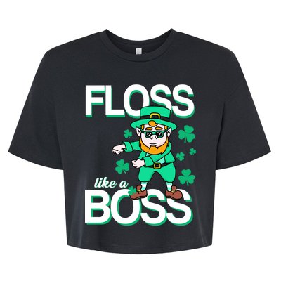 Floss Like A Boss Leprechaun Bella+Canvas Jersey Crop Tee