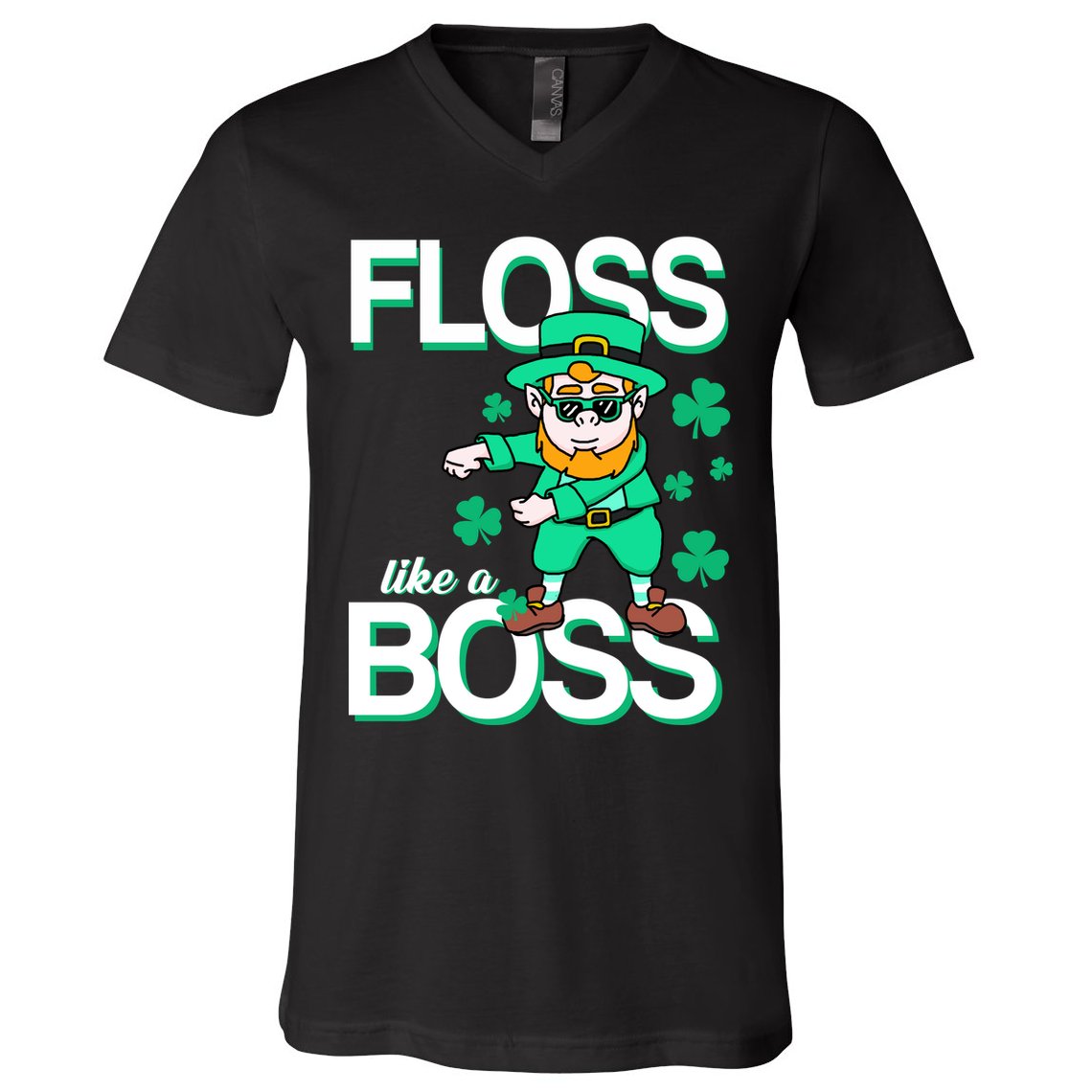 Floss Like A Boss Leprechaun V-Neck T-Shirt