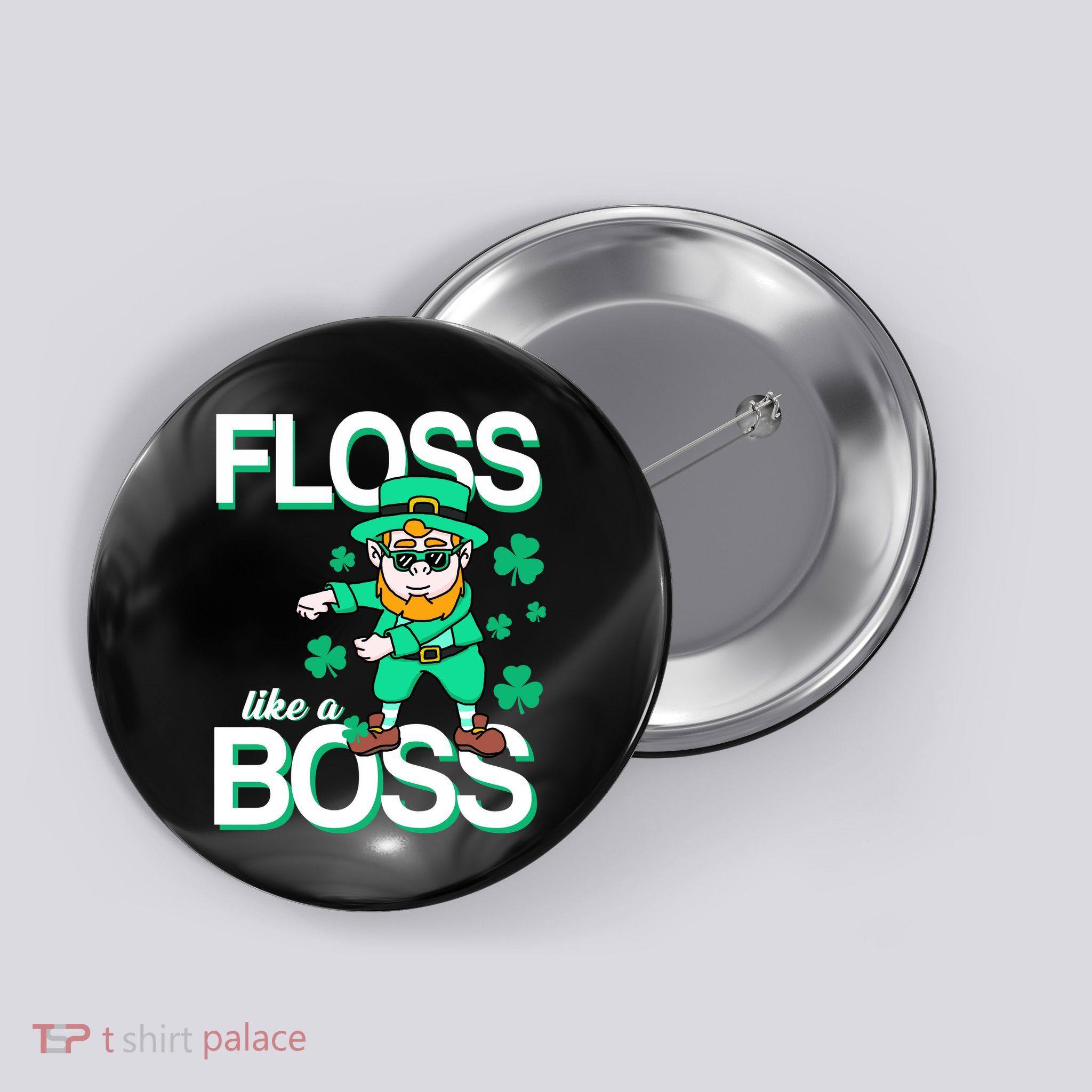 Floss Like A Boss Leprechaun Button