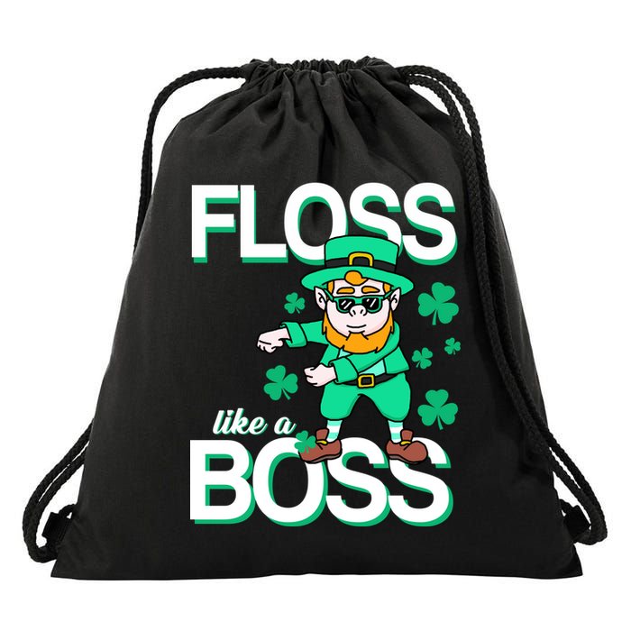 Floss Like A Boss Leprechaun Drawstring Bag