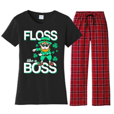 Floss Like A Boss Leprechaun Women's Flannel Pajama Set