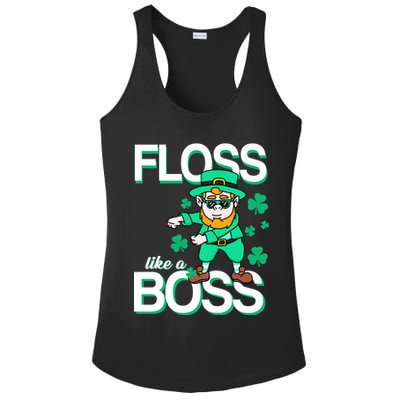 Floss Like A Boss Leprechaun Ladies PosiCharge Competitor Racerback Tank