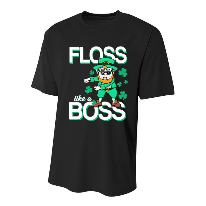 Floss Like A Boss Leprechaun Youth Performance Sprint T-Shirt