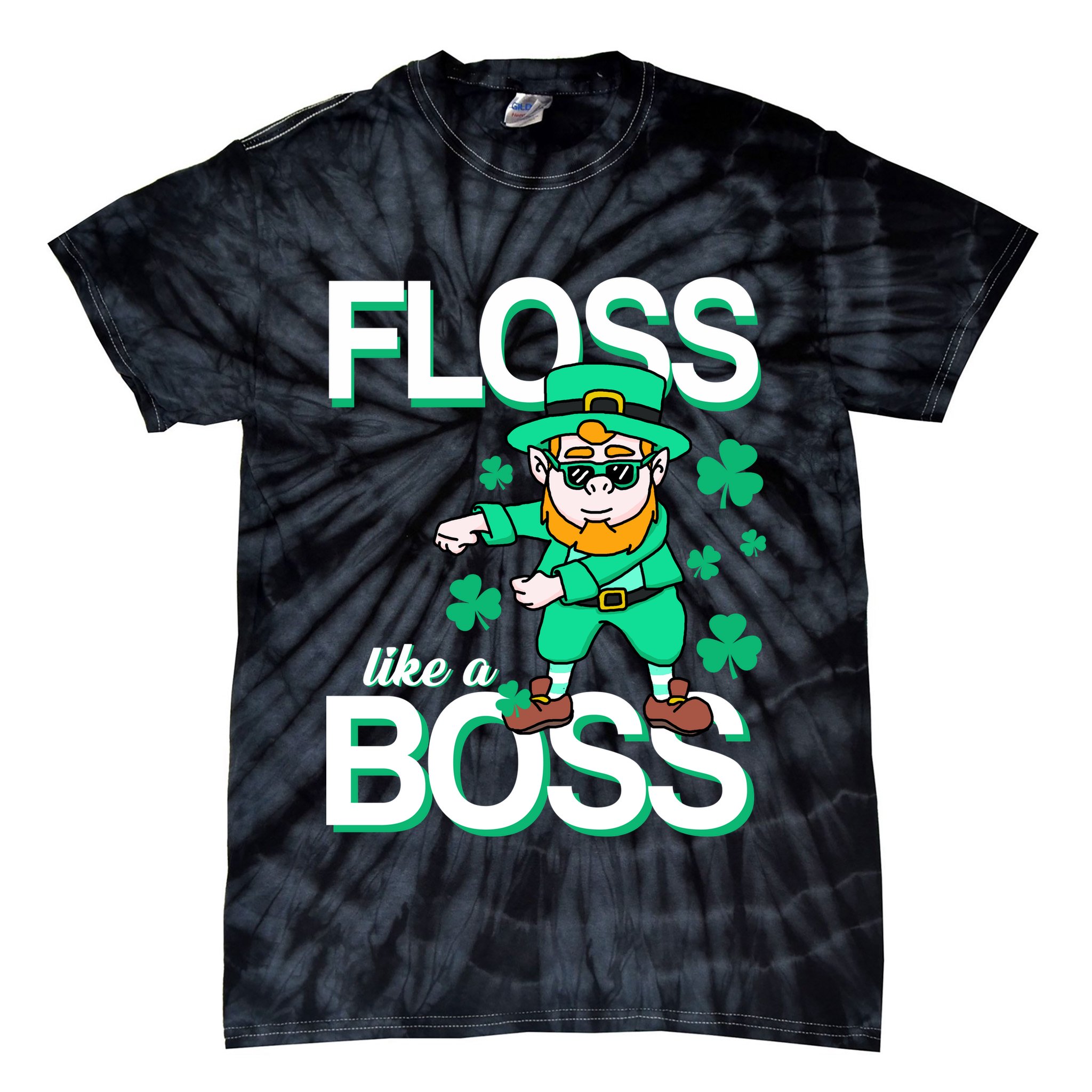 Floss Like A Boss Leprechaun Tie-Dye T-Shirt