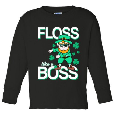 Floss Like A Boss Leprechaun Toddler Long Sleeve Shirt