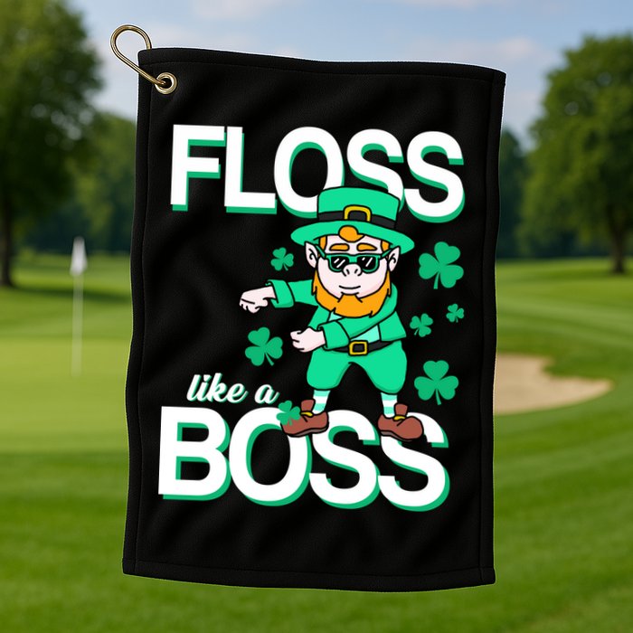 Floss Like A Boss Leprechaun Golf Towel