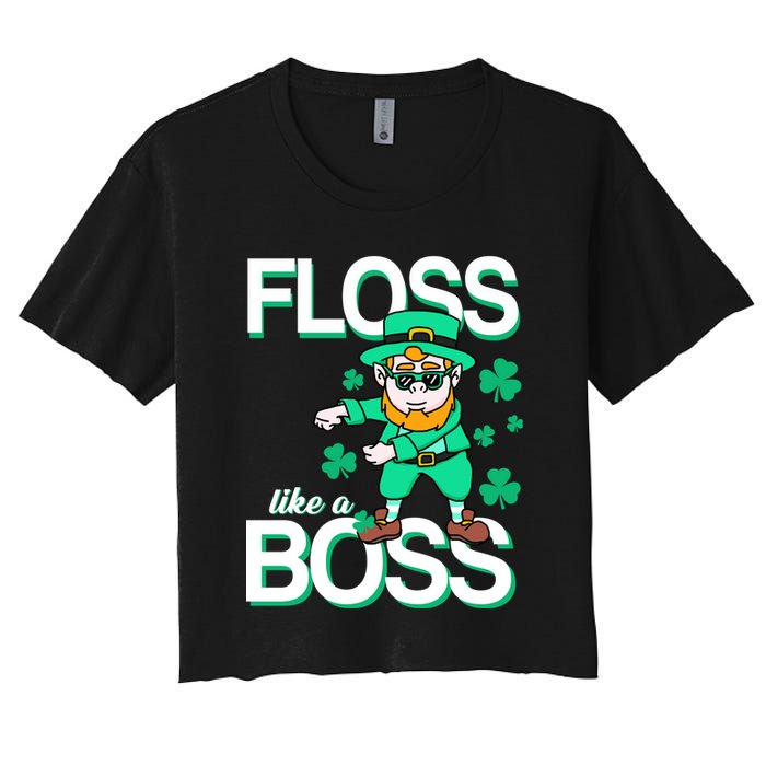 Floss Like A Boss Leprechaun Women's Crop Top Tee