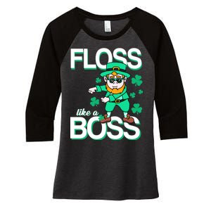 Floss Like A Boss Leprechaun Women's Tri-Blend 3/4-Sleeve Raglan Shirt