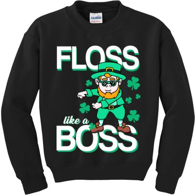 Floss Like A Boss Leprechaun Kids Sweatshirt