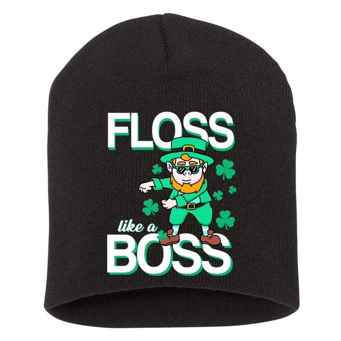 Floss Like A Boss Leprechaun Short Acrylic Beanie