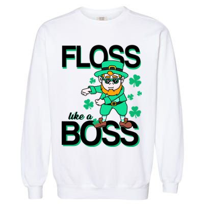 Floss Like A Boss Leprechaun Garment-Dyed Sweatshirt